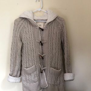 Zara sweater jacket with hood